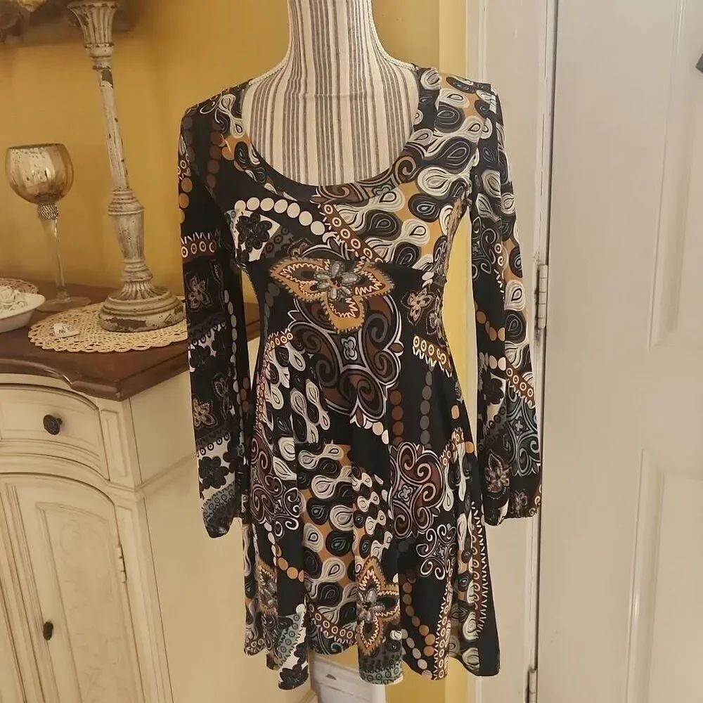 Charlotte Russe print mini dress women's size S